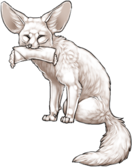 Fennec with Burrito Greyscale