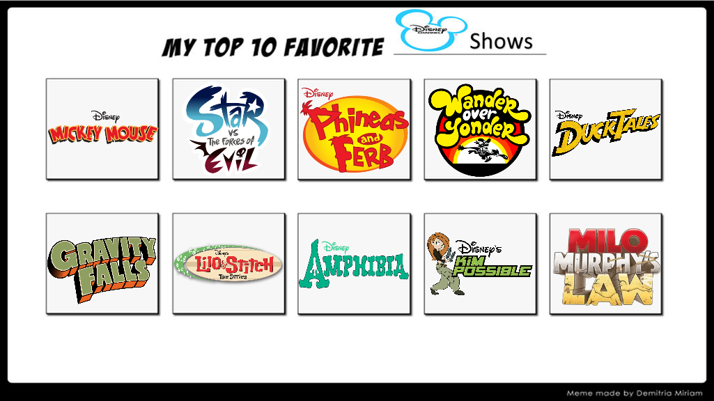 Disney Channel Variants Top 10 Disney Channel Shows by Habanero2009 on DeviantArt
