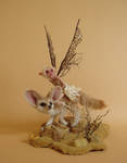 Desert Fox and Fairy Sculpture by pixiwillow