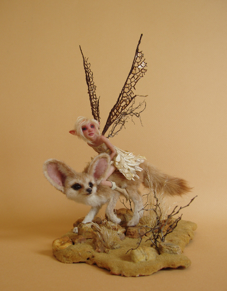 Desert Fox and Fairy Sculpture