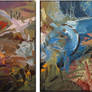 Tryptic Modern Art Blues