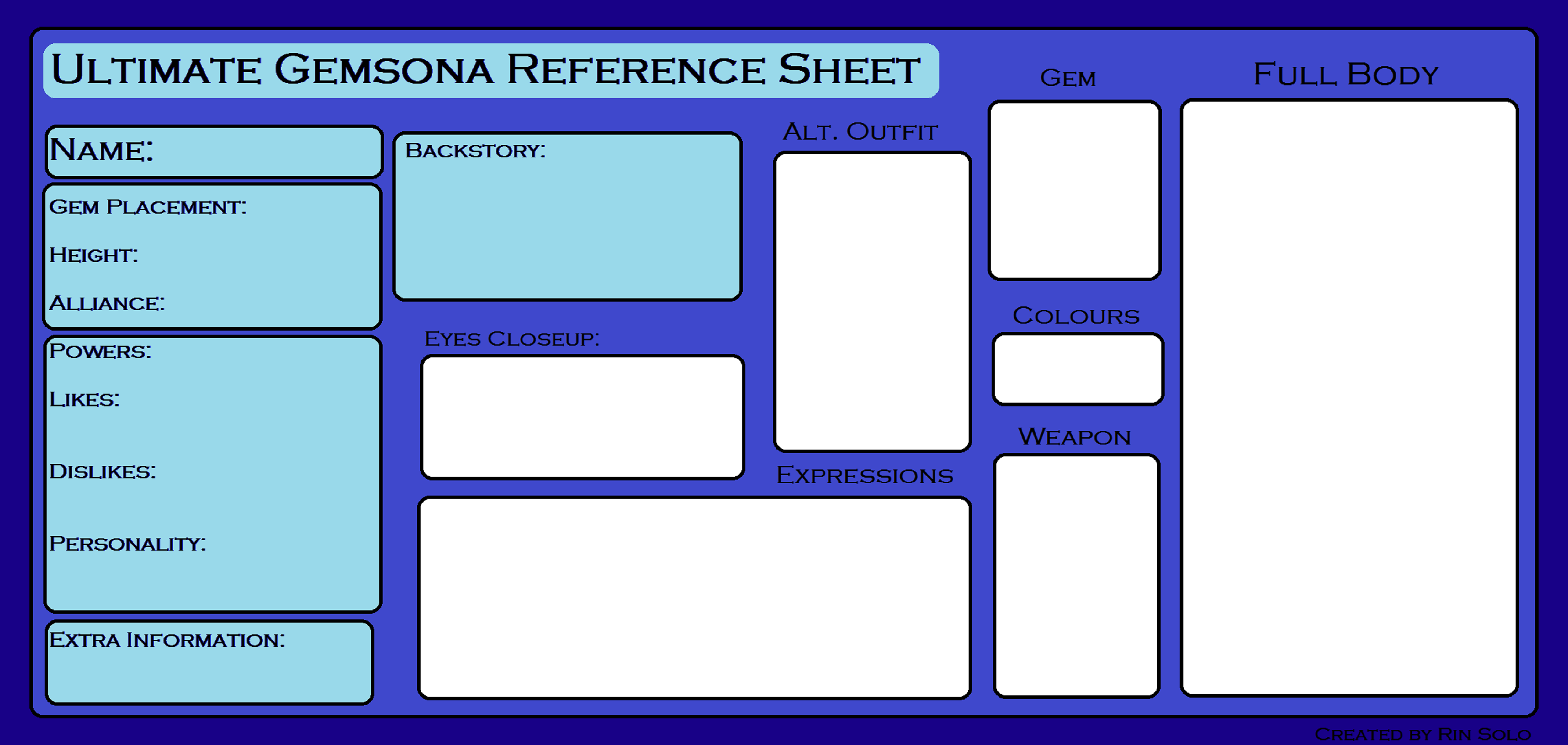 MEME: Ultimate SU Gemsona Reference Sheet