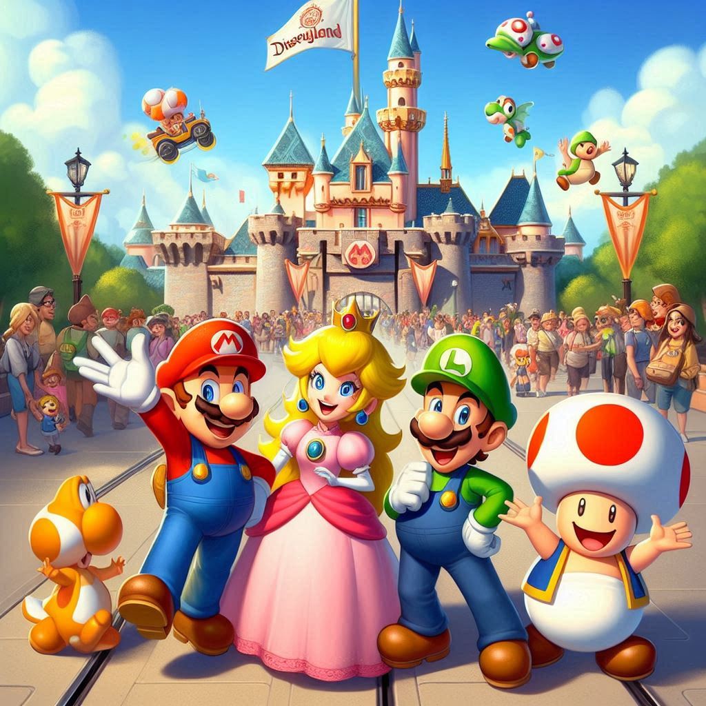 The Super Mario crew at Disneyland 3 by TheMagicianSakura on DeviantArt