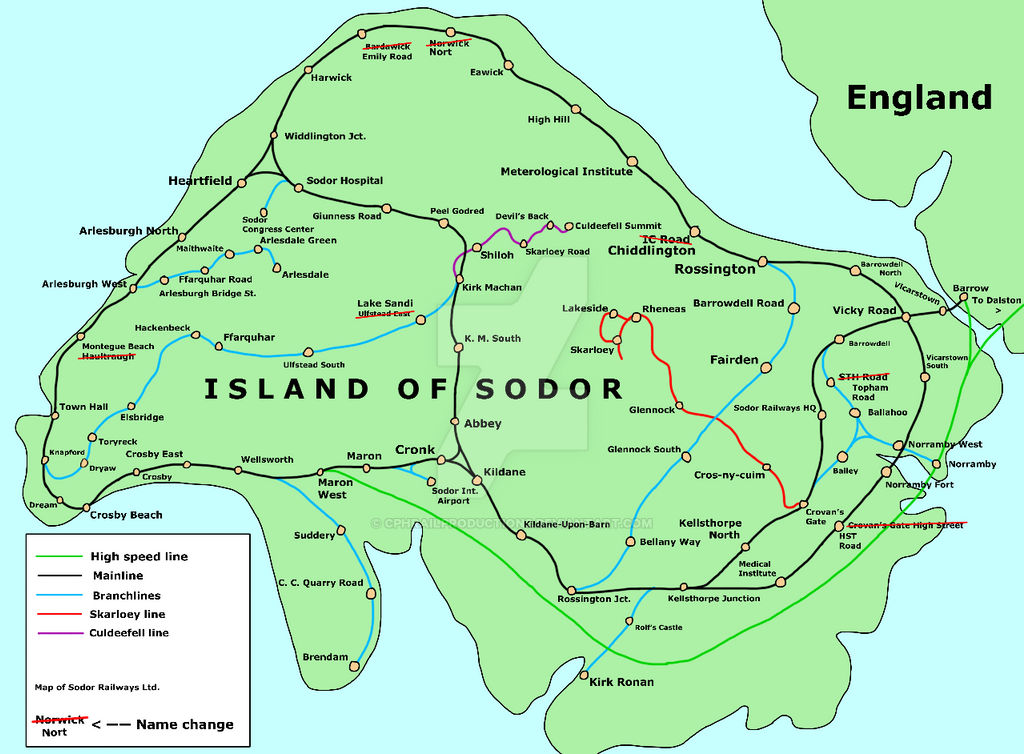 The Island Of Sodors Railway Map (2021 edition) by CPHRailProductions ...