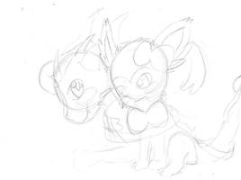 Ember and Sylveon Request WIP