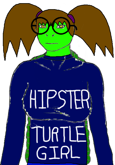 Hipster Turtle With Round Glasses