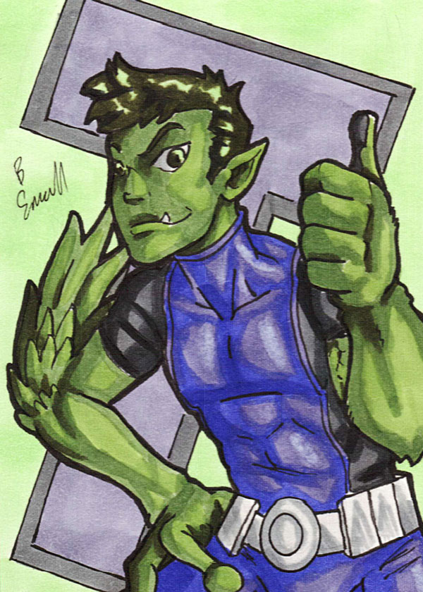 Beast Boy Sketch Card