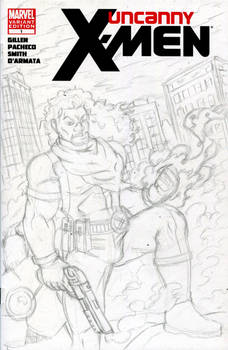 Bishop Uncanny X-Men Sketch Cover Pencils