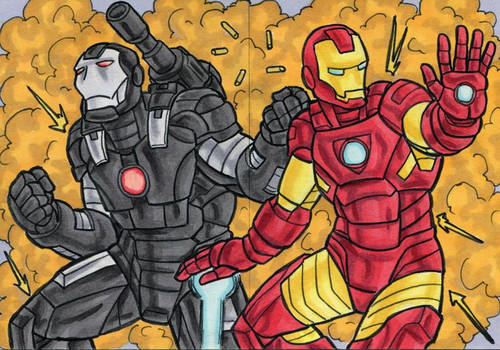 Iron Man and War Machine Sketch Cards