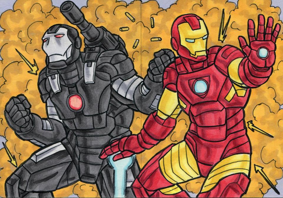 Iron Man And War Machine Sketch Cards By Ibroussardart On