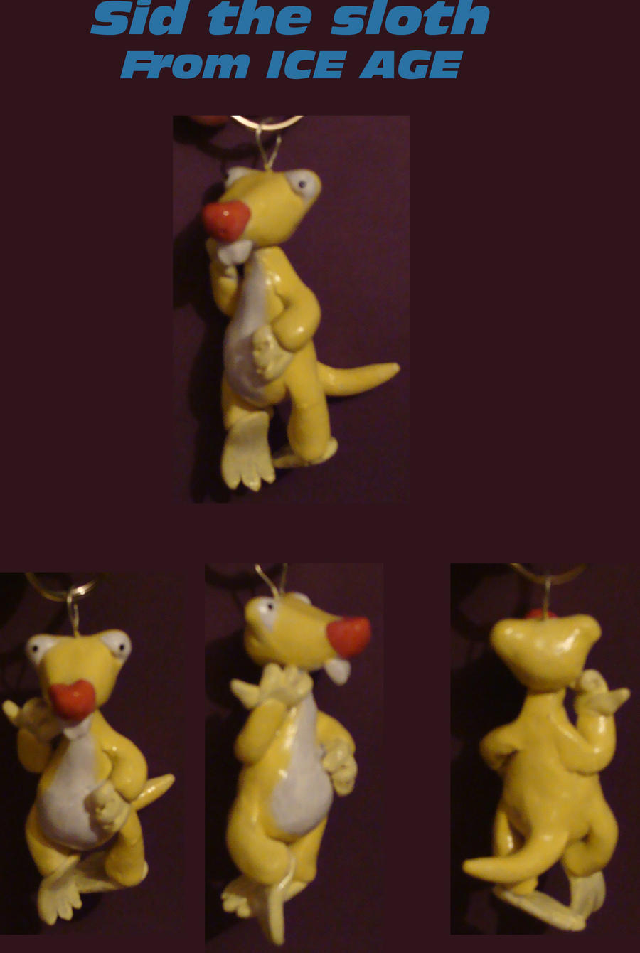 Sid the Sloth Keychain by WickedMarionette on DeviantArt
