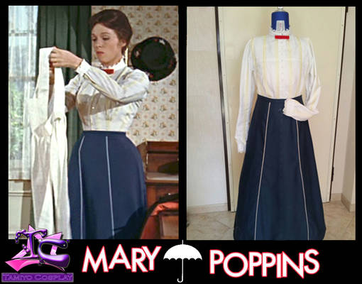 Mary Poppins Costume Cosplay Nanny Walt Disney