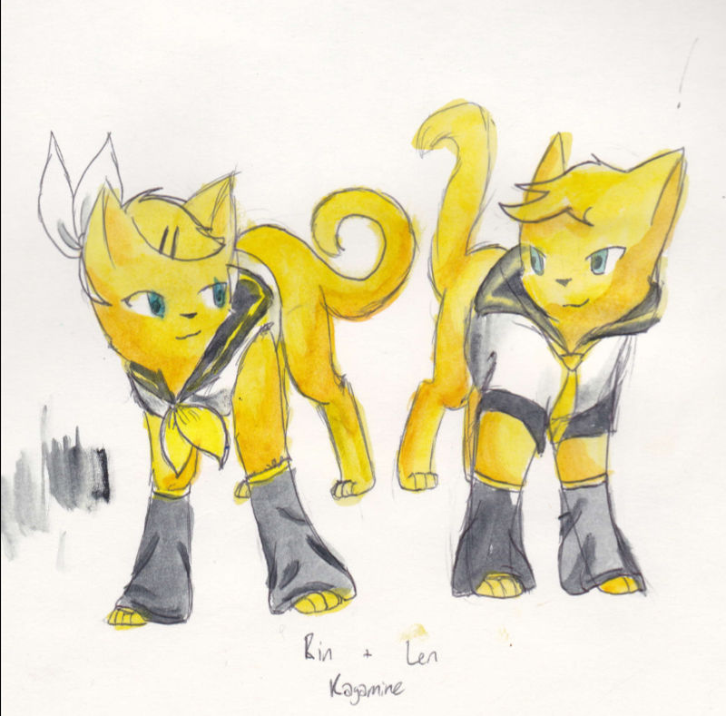 Rin and Len as Cats by Saiyanpelt-and-Co on DeviantArt