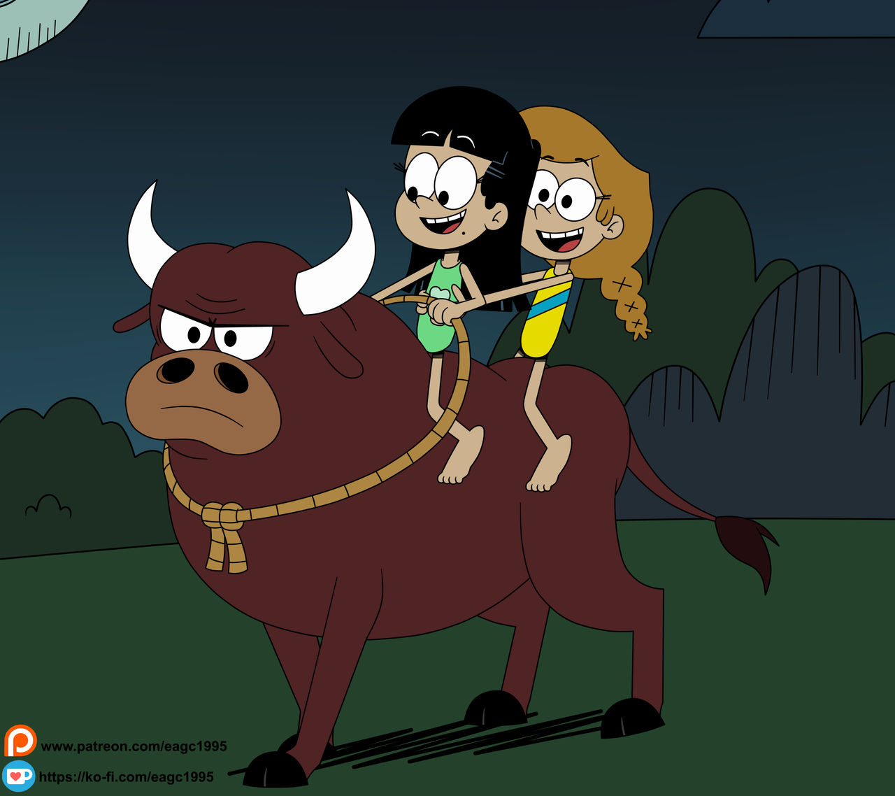 Bull Riding Deviantart (Patreon Reward) Rachel and Girl Jordan Ride Bull by eagc7 on DeviantArt