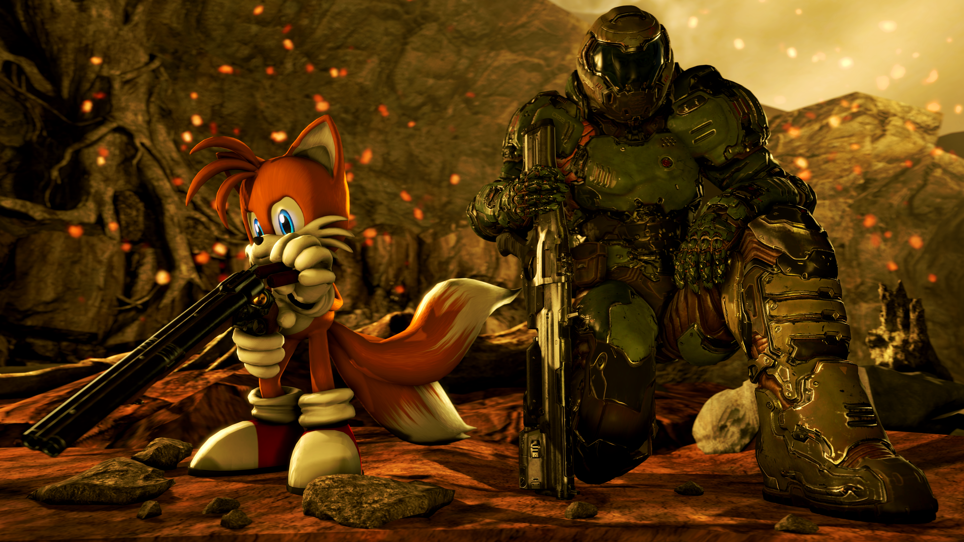 Doom Slayer and Tails [SFM]