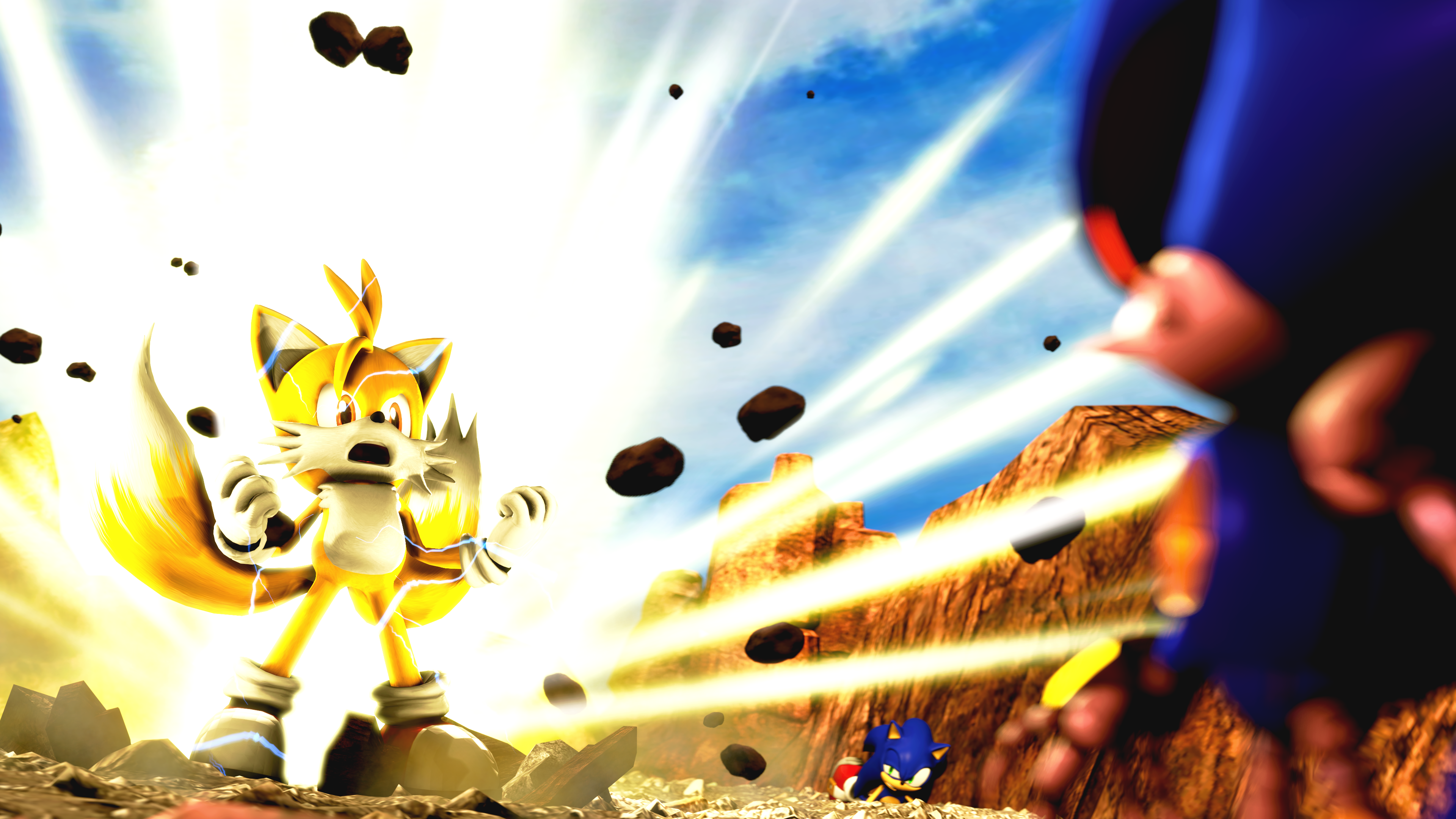 Super Sonic and Super Tails saving the day! (Artist: JJsmiley95) :  r/SonicTheHedgehog