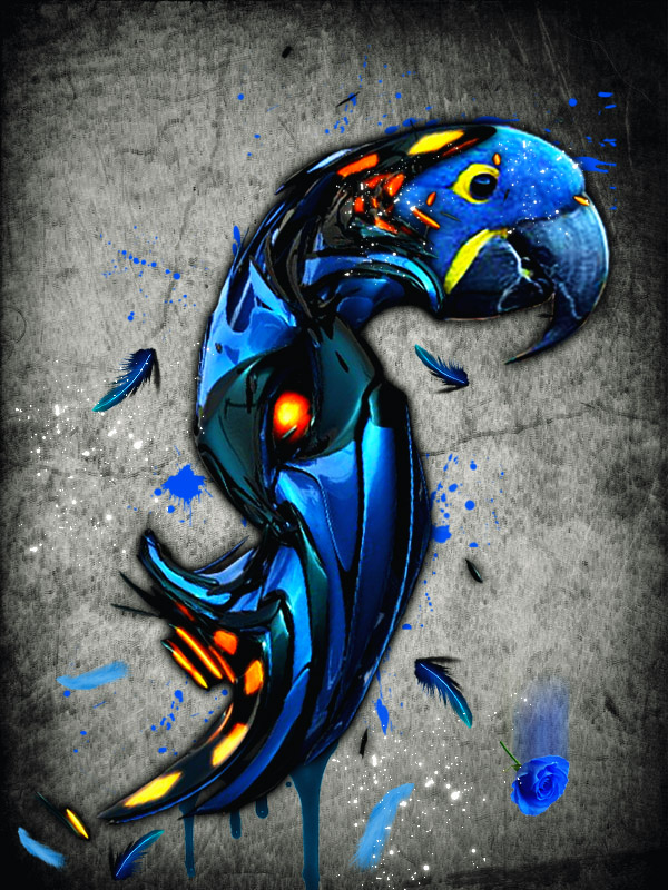 blue parrot art