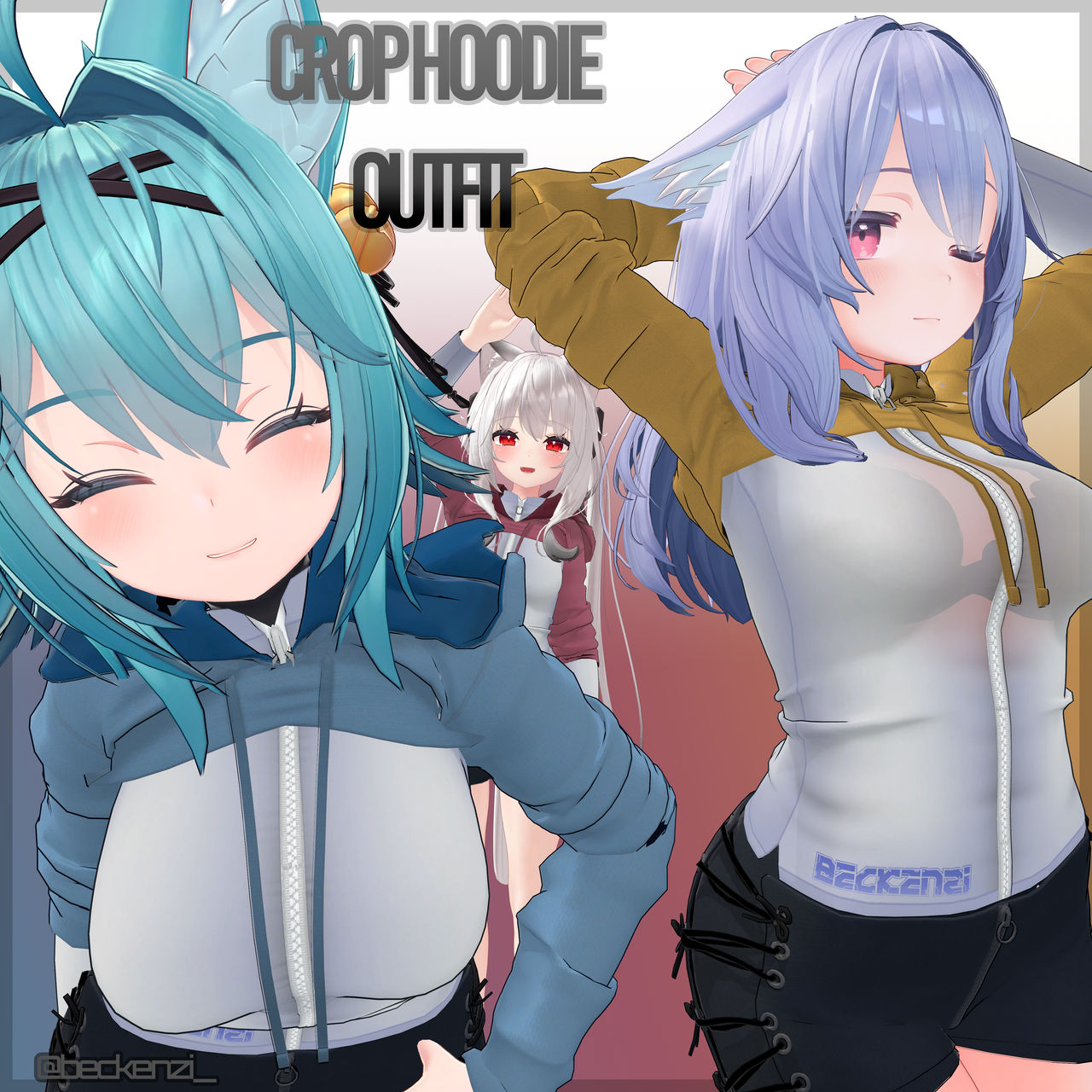 Vrchat Hood Crop Hoodie Outfit for Vrchat by beckenzi on DeviantArt