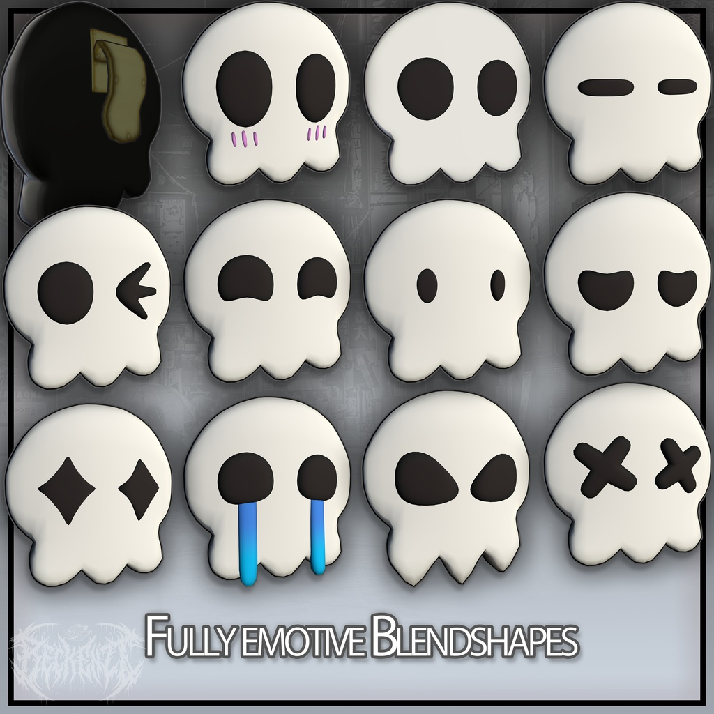 skull clip/pin for VRChat by beckenzi on DeviantArt