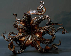 Octopus sculpture and table by bronze4u