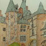 Sketching castles in French ancient postcards