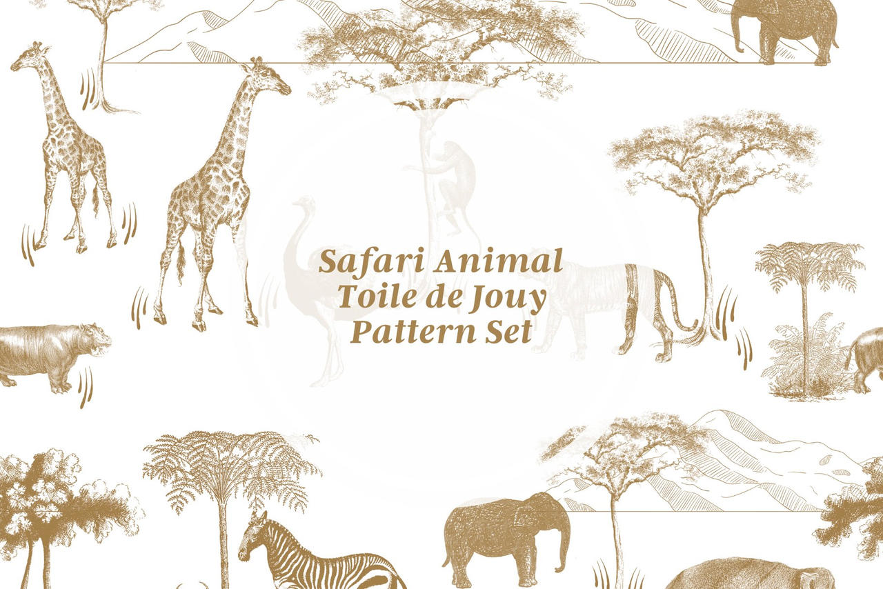 Safari Animal Toile Pattern Frames by reatipun on DeviantArt