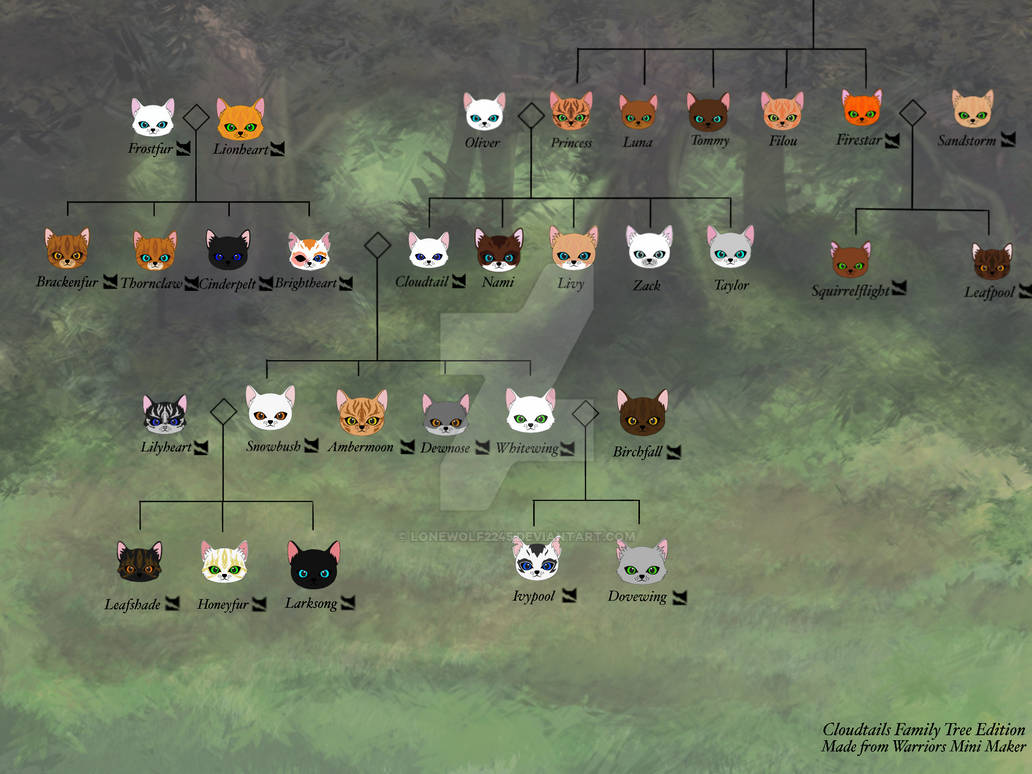 Warriors Family Tree Cloudtail Edition by LoneWolf2245 on DeviantArt