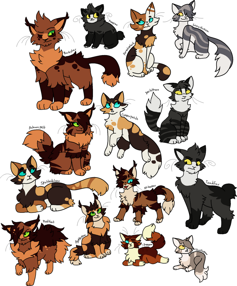 Whole clan adoptables (CLOSED) by Phirlsich on DeviantArt