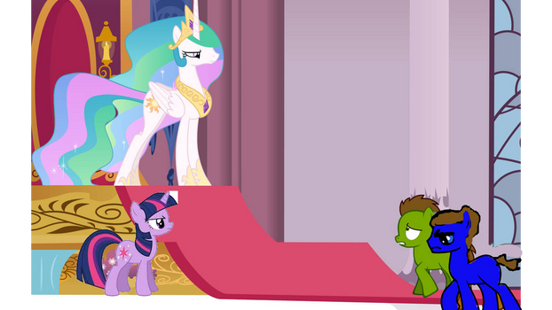 Steve and Smudger in trouble with Celestia