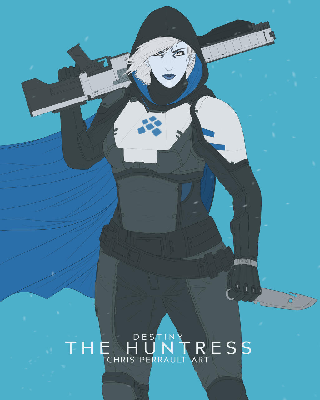 Destiny- The Huntress- Line Art and Color WIP