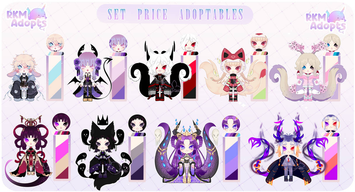 SET PRICE ADOPTABLES OPEN by Ryuseigkm-Adopts on DeviantArt
