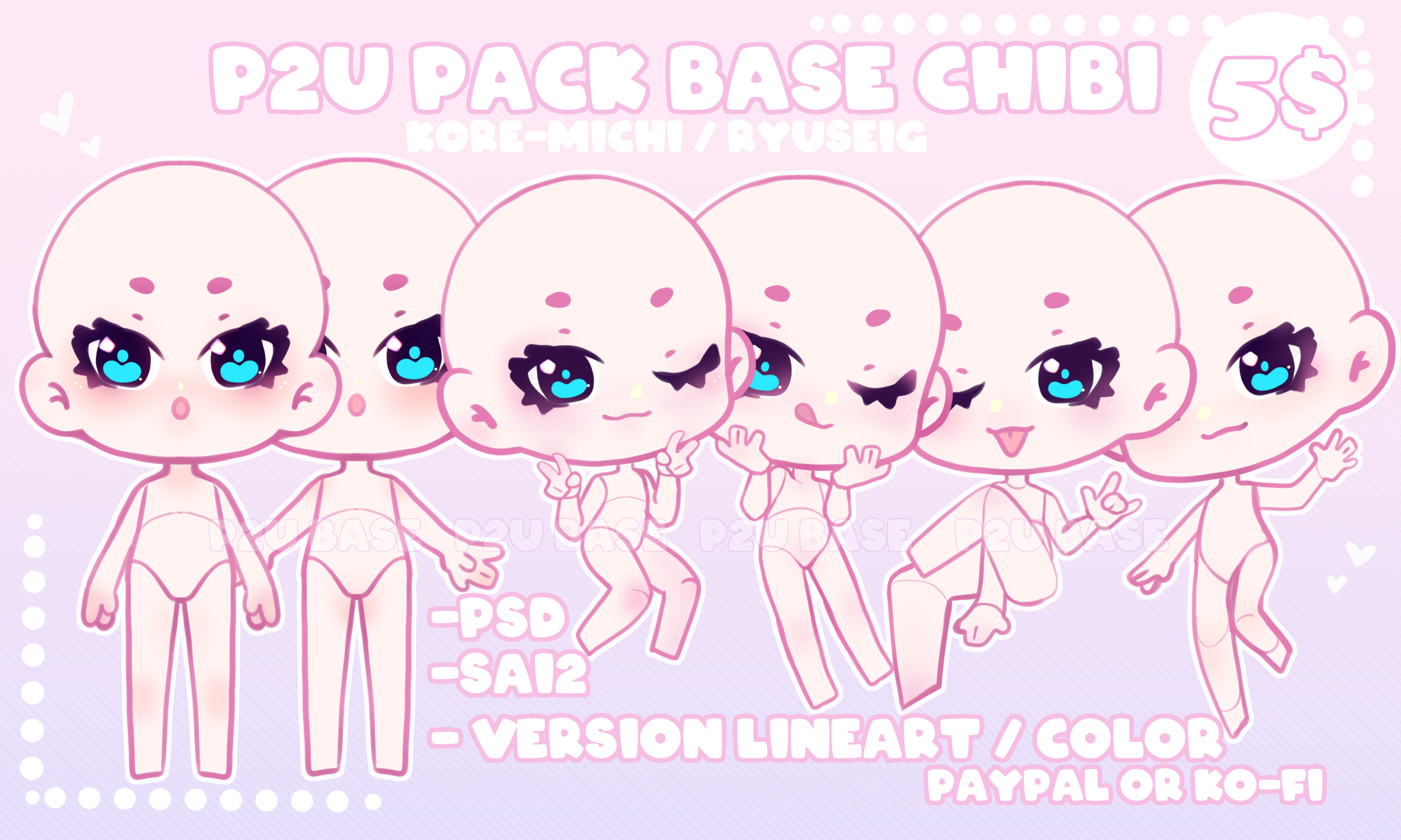 PACK CHIBI BASES P2U by Ryuseigkm-Adopts on DeviantArt