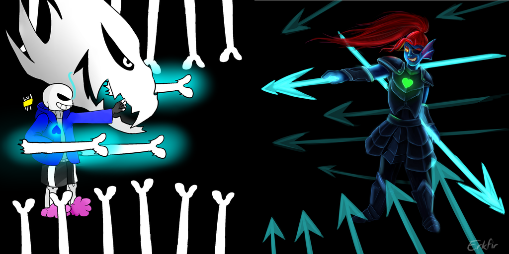 Collab - Sans vs Undyne by AkaneAkano on DeviantArt