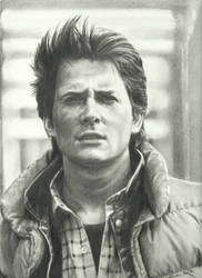 Marty McFly (Michael J. Fox) Pencil Portrait