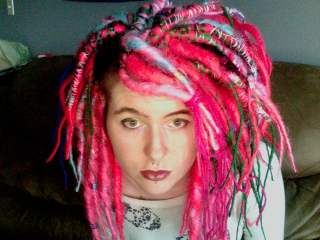 Rock and roll clown themed dreads