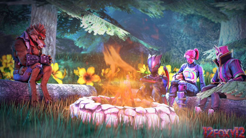 fortnite hanging - sfm fortnite hanging around the campfire by 12foxy12 official sfm fortnite hanging around the campfire by 12foxy12 official - fortnite hanging