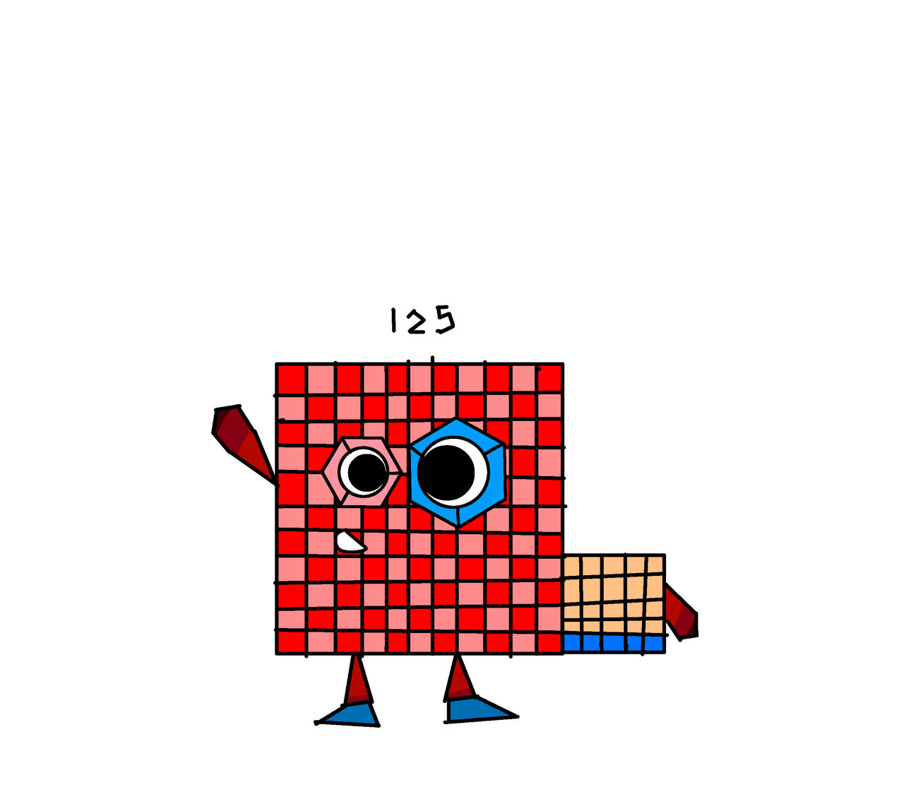 Num Block 125 Numberblock 125. A super cube by ThatMusicGibbon on DeviantArt