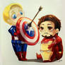Chibi Captain America and Iron Man