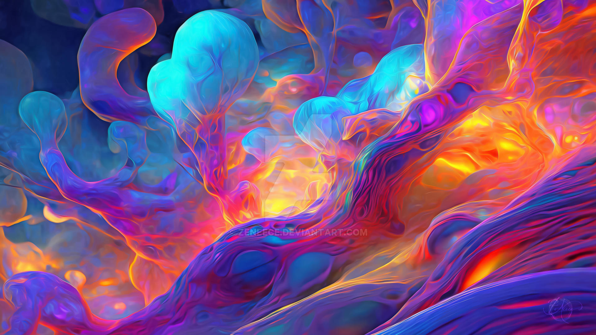 Iridescent Luminous Waves 6 by ZeNeece on DeviantArt