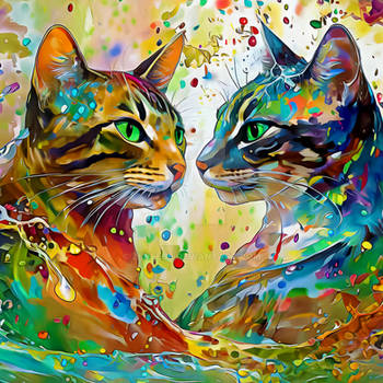 Tabby Cats In Love 2