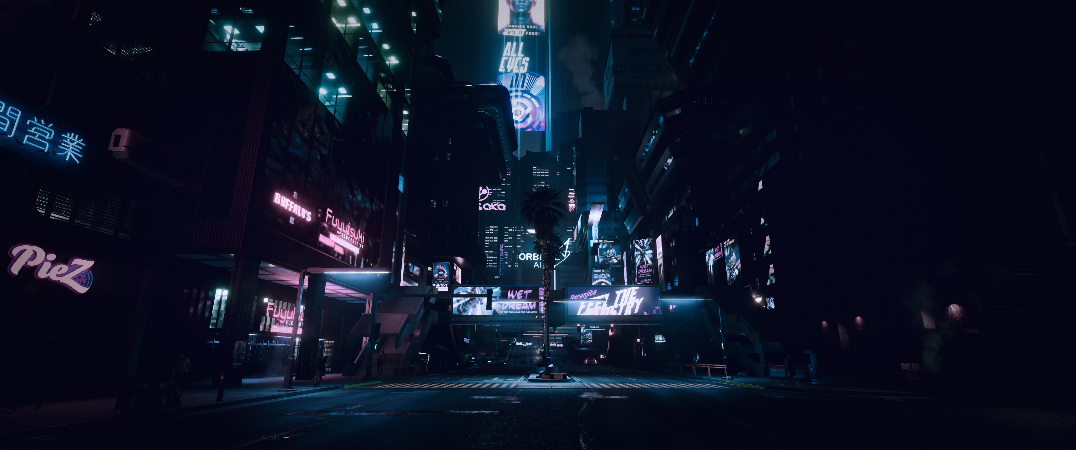 Cyberpunk Ultrawide Wallpaper 10.1 by sylvibot on DeviantArt