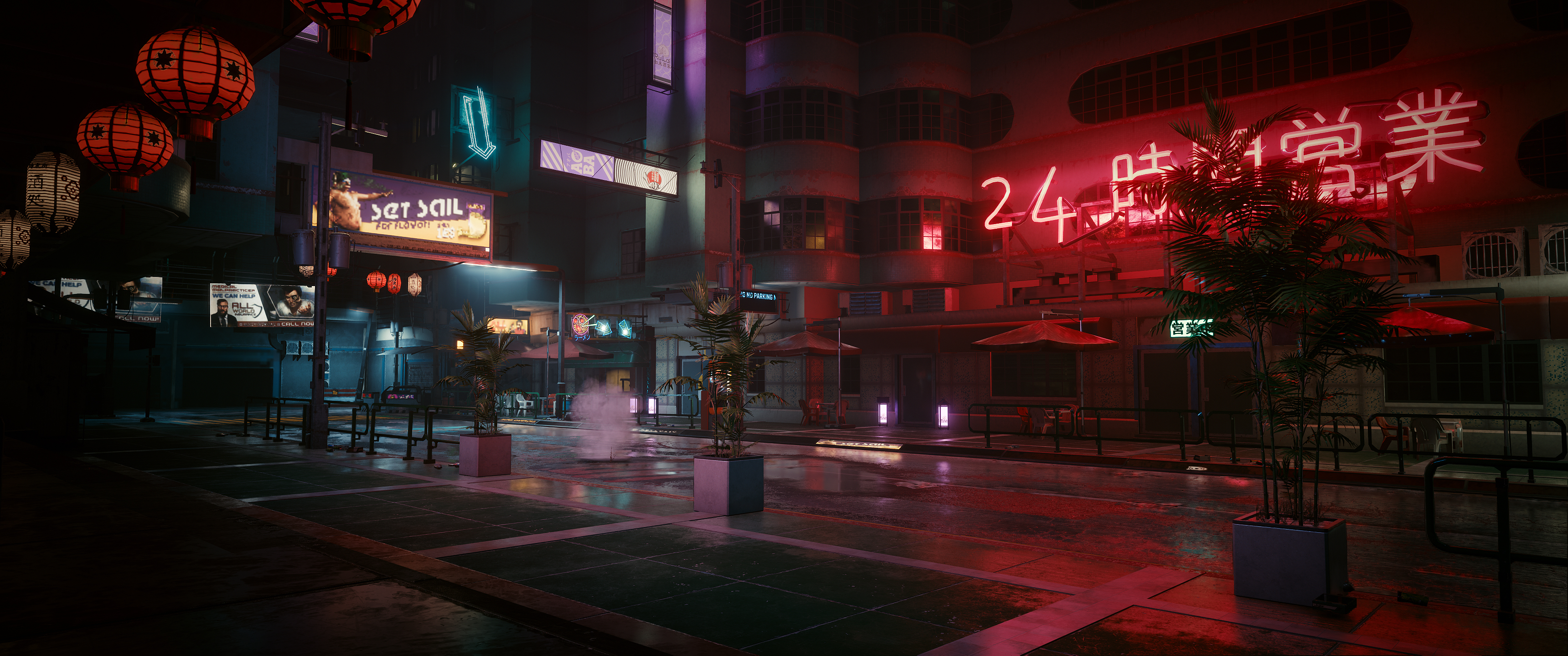 cyberpunk, 4K, ultrawide  3840x1920 Wallpaper 