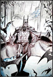 Batman - Ballpoint pen and colored pencils