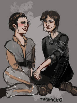 Jyn Erso and Leia Organa (Star Wars Fanart)
