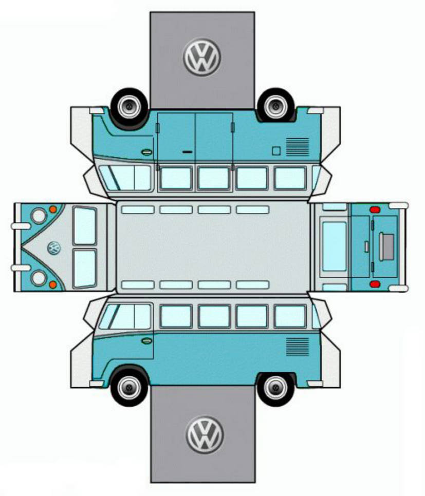 Sticker Bus Papercraft Volkswagen T1 Bus Papercraft Template by PashaKemer on DeviantArt
