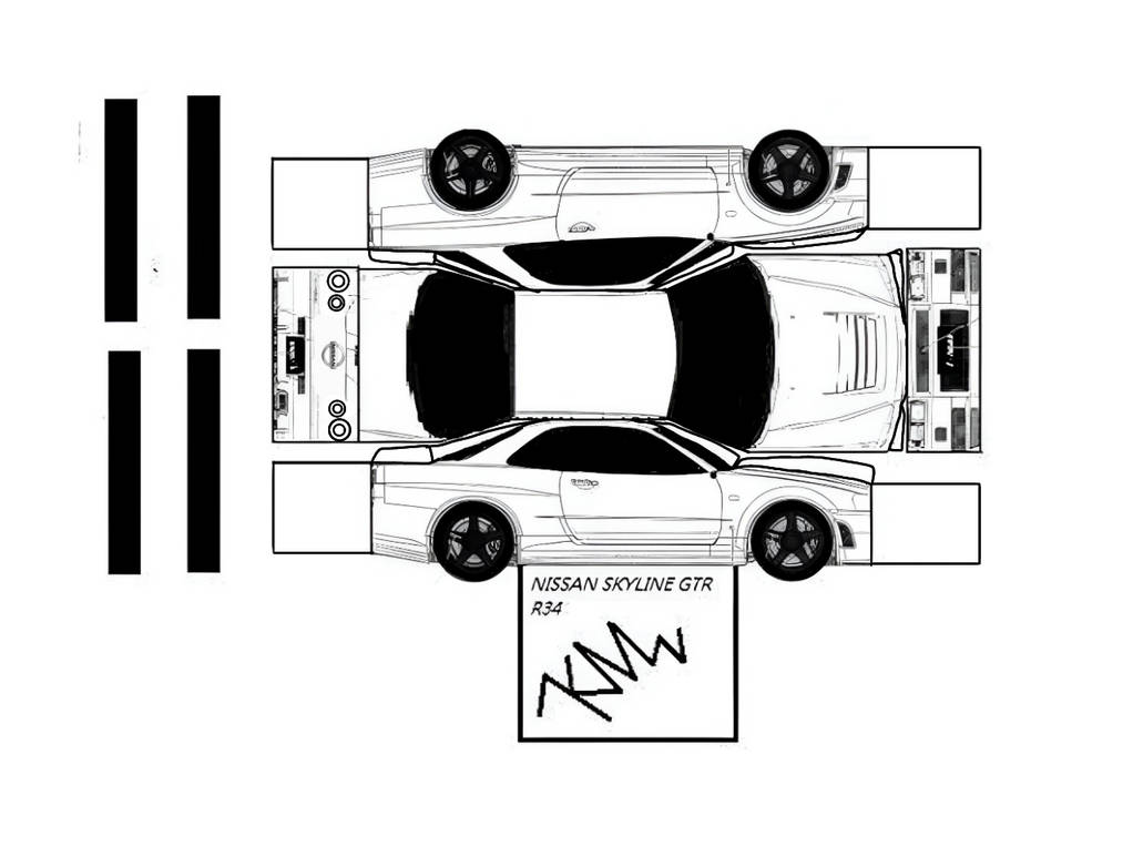 Nissan Skyline R34 Papercraft By PashaKemer On DeviantArt nissan-skyline-r34-papercraft-by-pashakemer-on-deviantart