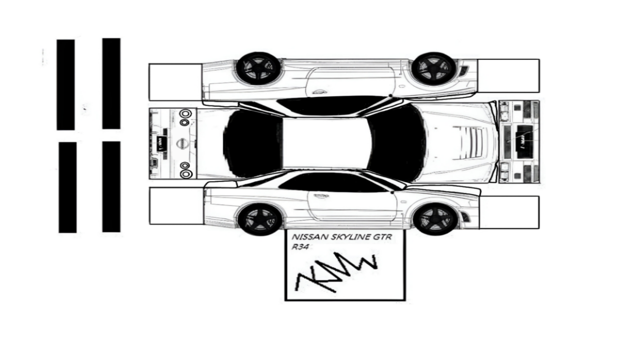 Nissan Skyline R34 Papercraft Template Widescreen by PashaKemer on ...