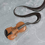 Floating violin by MenosParedes