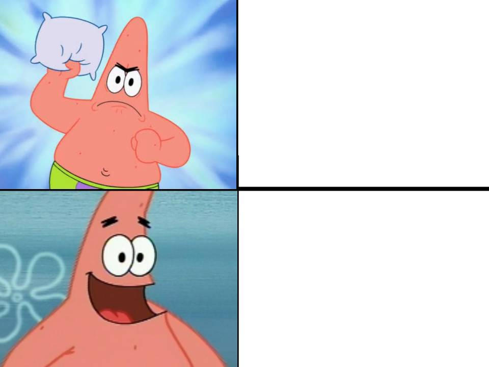 Spongebob Patrick Star's Drake Meme Template by MBRArt on DeviantArt