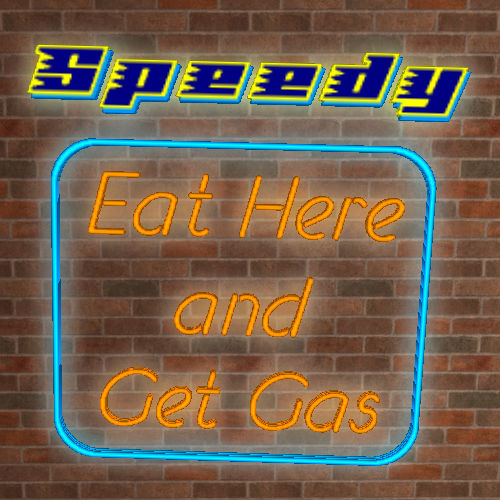 3D Mesh Neon Eat Here Get Gas